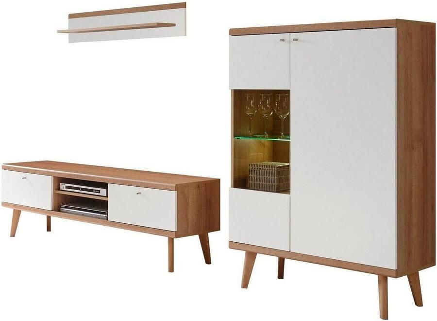 Andas Wandmeubel MERLE met bijzondere randen (set 3-delig)