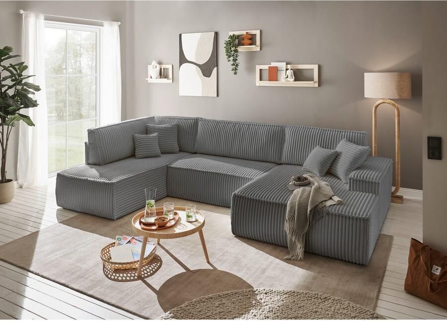 Andas Zithoek FINNLEY U-model XXL 329 cm bedbank slaapfunctie m. bedkist - Foto 4