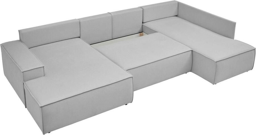 OTTO Zithoek FINNLEY U-Vorm XXL 329 cm Slaapbank Slaapfunctie m. Bedlade beschikbaar in de stofkwaliteiten bouclé structuur fijn en mega cord - Foto 8