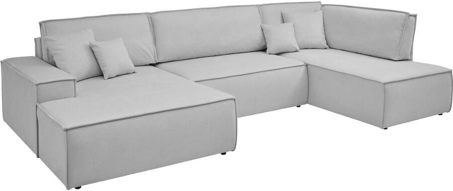 OTTO Zithoek FINNLEY U-Vorm XXL 329 cm Slaapbank Slaapfunctie m. Bedlade beschikbaar in de stofkwaliteiten bouclé structuur fijn en mega cord - Foto 10