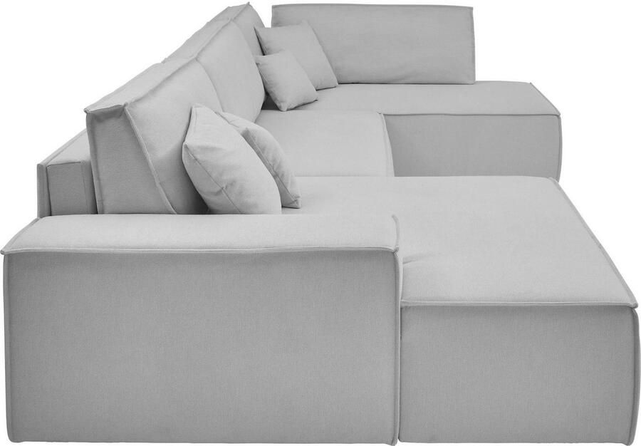 OTTO Zithoek FINNLEY U-Vorm XXL 329 cm Slaapbank Slaapfunctie m. Bedlade beschikbaar in de stofkwaliteiten bouclé structuur fijn en mega cord - Foto 3