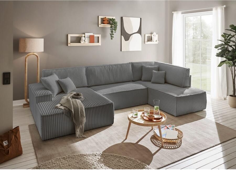 Andas Zithoek FINNLEY U-model XXL 329 cm bedbank slaapfunctie m. bedkist - Foto 3