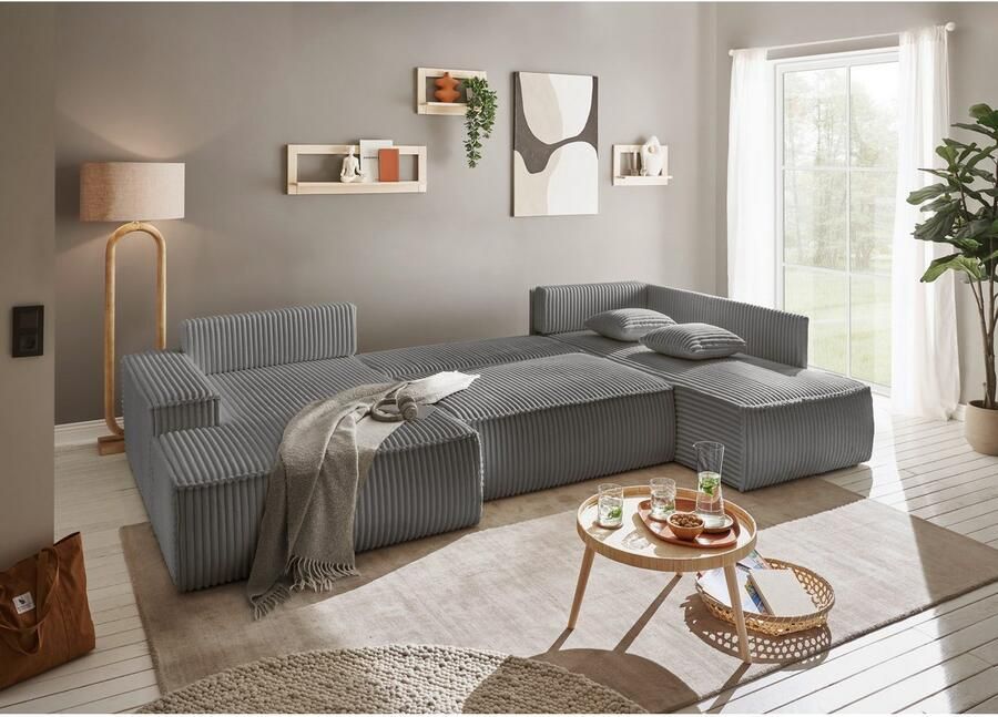 Andas Zithoek FINNLEY U-model XXL 329 cm bedbank slaapfunctie m. bedkist - Foto 2