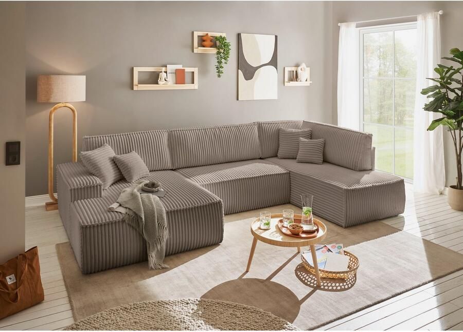 Andas Zithoek FINNLEY U-model XXL 329 cm bedbank slaapfunctie m. bedkist - Foto 2