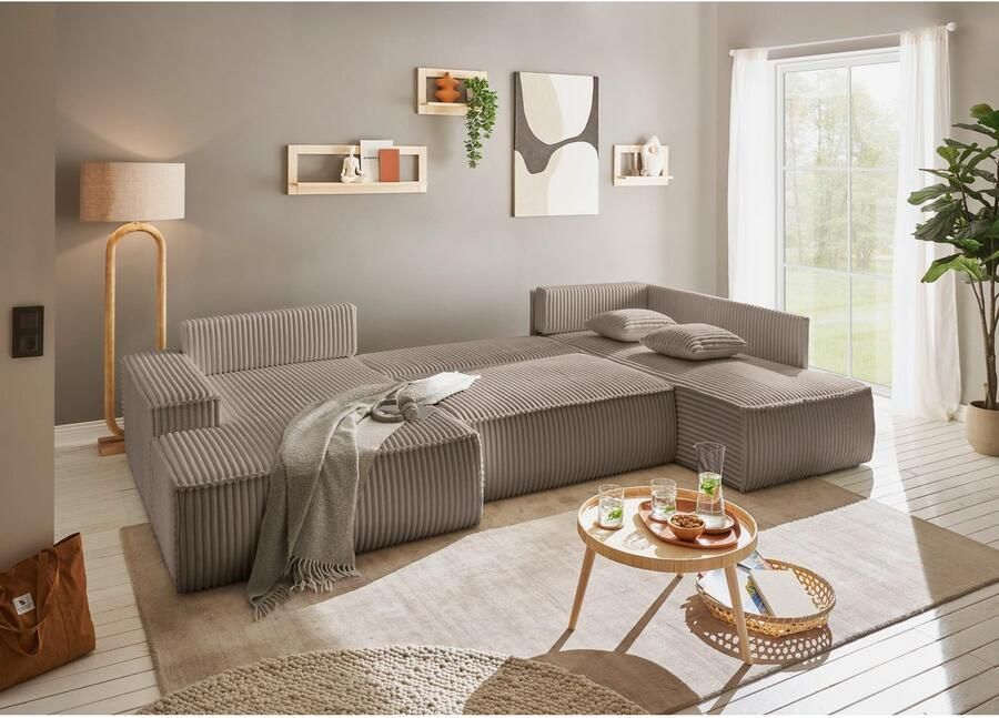 Andas Zithoek FINNLEY U-model XXL 329 cm bedbank slaapfunctie m. bedkist - Foto 3