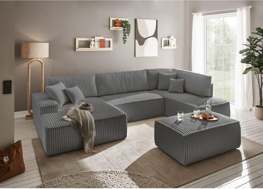 Andas Zithoek FINNLEY U-model XXL 329 cm bedbank slaapfunctie m. bedkist - Foto 4