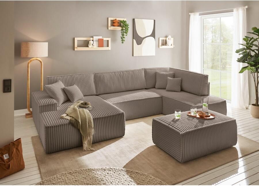 Andas Zithoek FINNLEY U-model XXL 329 cm bedbank slaapfunctie m. bedkist - Foto 4