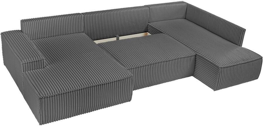 Andas Zithoek FINNLEY U-model XXL 329 cm bedbank slaapfunctie m. bedkist - Foto 11