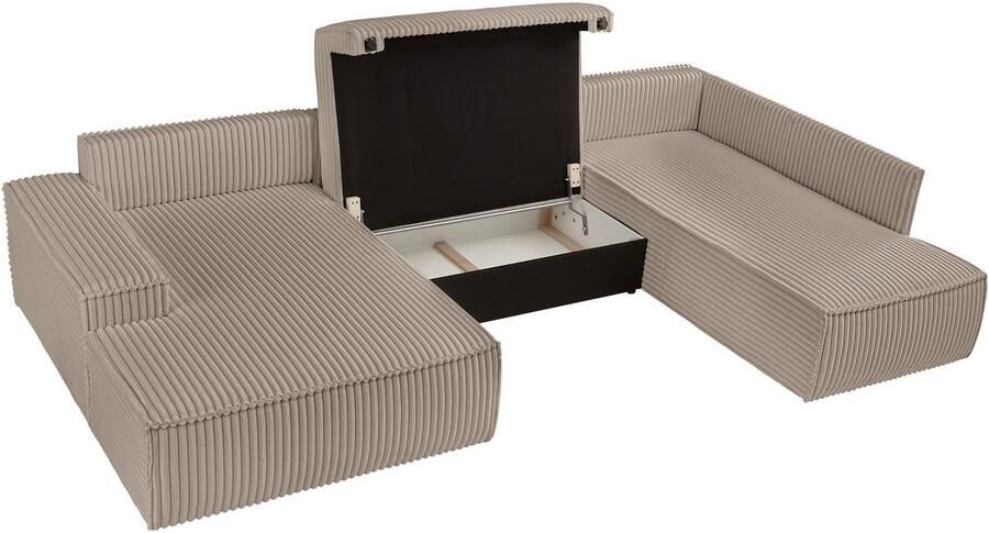 Andas Zithoek FINNLEY U-model XXL 329 cm bedbank slaapfunctie m. bedkist - Foto 9