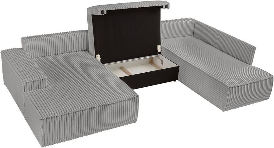 Andas Zithoek FINNLEY U-model XXL 329 cm bedbank slaapfunctie m. bedkist - Foto 8