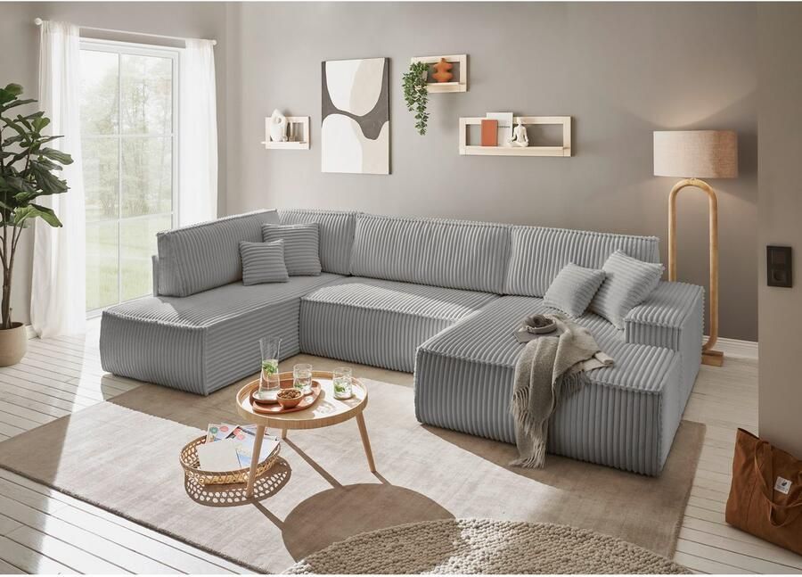 Andas Zithoek FINNLEY U-model XXL 329 cm bedbank slaapfunctie m. bedkist - Foto 3