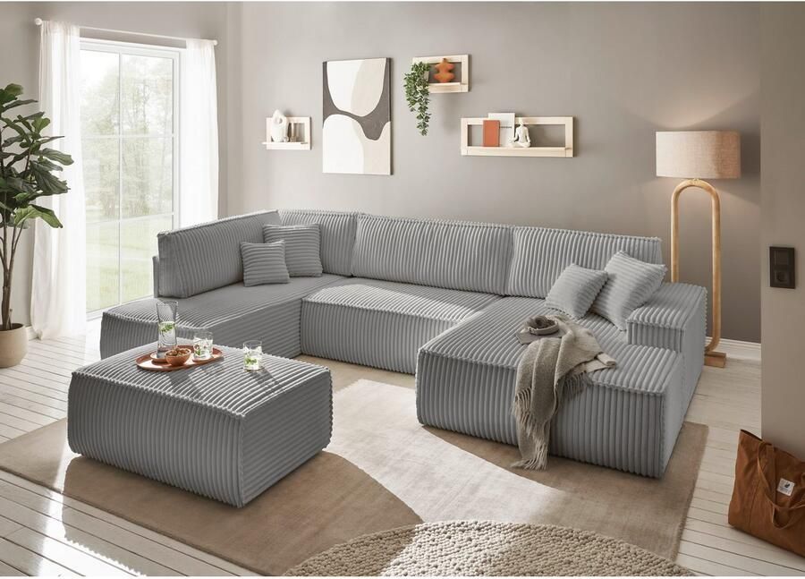 Andas Zithoek FINNLEY U-model XXL 329 cm bedbank slaapfunctie m. bedkist - Foto 4