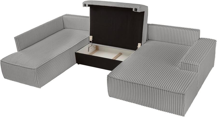 Andas Zithoek FINNLEY U-model XXL 329 cm bedbank slaapfunctie m. bedkist - Foto 8