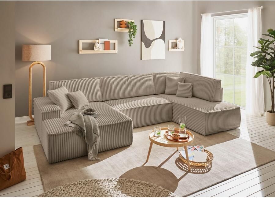 Andas Zithoek FINNLEY U-model XXL 329 cm bedbank slaapfunctie m. bedkist - Foto 3