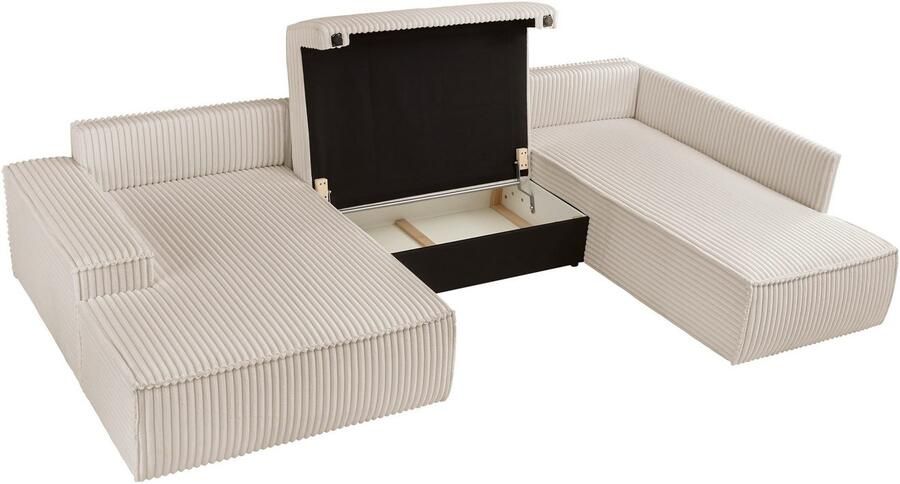 Andas Zithoek FINNLEY U-model XXL 329 cm bedbank slaapfunctie m. bedkist - Foto 9