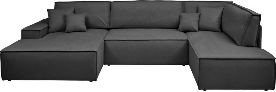 OTTO Zithoek FINNLEY U-Vorm XXL 329 cm Slaapbank Slaapfunctie m. Bedlade beschikbaar in de stofkwaliteiten bouclé structuur fijn en mega cord - Foto 12