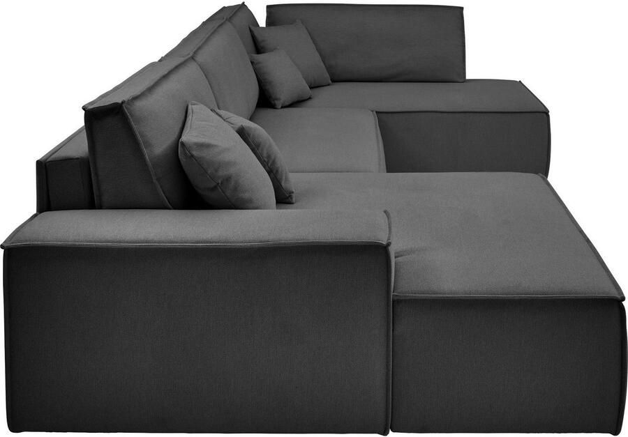 OTTO Zithoek FINNLEY U-Vorm XXL 329 cm Slaapbank Slaapfunctie m. Bedlade beschikbaar in de stofkwaliteiten bouclé structuur fijn en mega cord - Foto 5