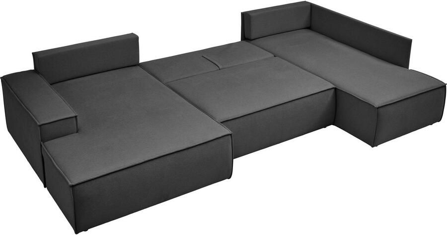 OTTO Zithoek FINNLEY U-Vorm XXL 329 cm Slaapbank Slaapfunctie m. Bedlade beschikbaar in de stofkwaliteiten bouclé structuur fijn en mega cord - Foto 8