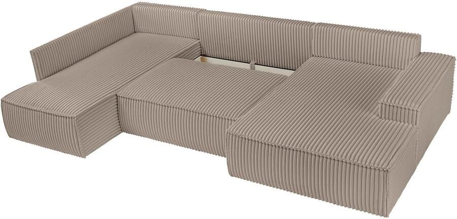 Andas Zithoek FINNLEY U-model XXL 329 cm bedbank slaapfunctie m. bedkist - Foto 11