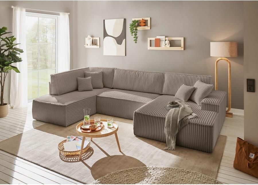 Andas Zithoek FINNLEY U-model XXL 329 cm bedbank slaapfunctie m. bedkist - Foto 3