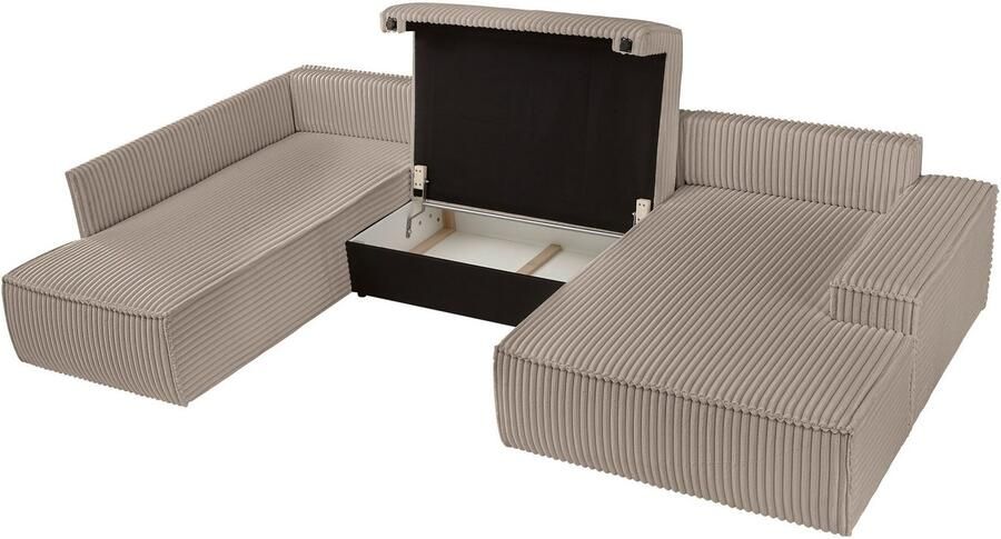 Andas Zithoek FINNLEY U-model XXL 329 cm bedbank slaapfunctie m. bedkist - Foto 9