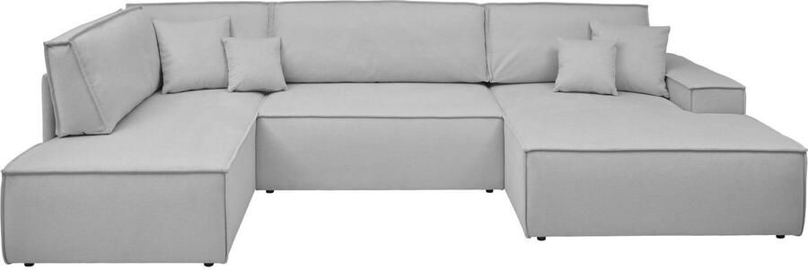 OTTO Zithoek FINNLEY U-Vorm XXL 329 cm Slaapbank Slaapfunctie m. Bedlade beschikbaar in de stofkwaliteiten bouclé structuur fijn en mega cord - Foto 10
