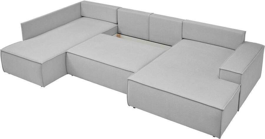OTTO Zithoek FINNLEY U-Vorm XXL 329 cm Slaapbank Slaapfunctie m. Bedlade beschikbaar in de stofkwaliteiten bouclé structuur fijn en mega cord - Foto 8