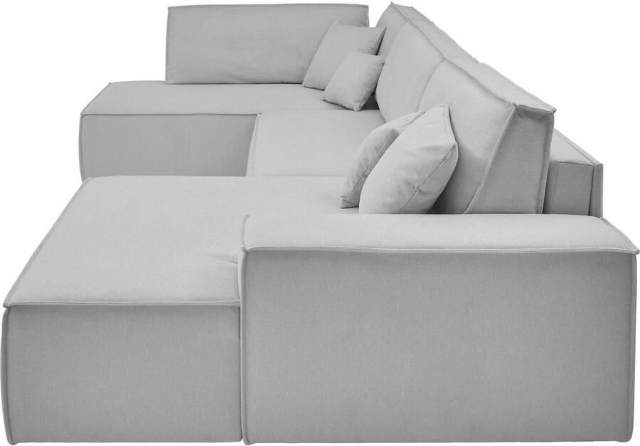 OTTO Zithoek FINNLEY U-Vorm XXL 329 cm Slaapbank Slaapfunctie m. Bedlade beschikbaar in de stofkwaliteiten bouclé structuur fijn en mega cord - Foto 3