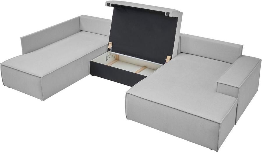 OTTO Zithoek FINNLEY U-Vorm XXL 329 cm Slaapbank Slaapfunctie m. Bedlade beschikbaar in de stofkwaliteiten bouclé structuur fijn en mega cord - Foto 5