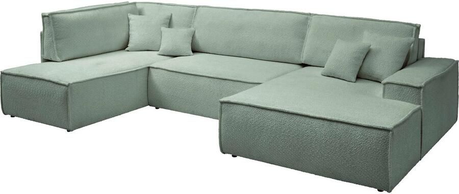 OTTO Zithoek FINNLEY U-Vorm XXL 329 cm Slaapbank Slaapfunctie m. Bedlade beschikbaar in de stofkwaliteiten bouclé structuur fijn en mega cord - Foto 11