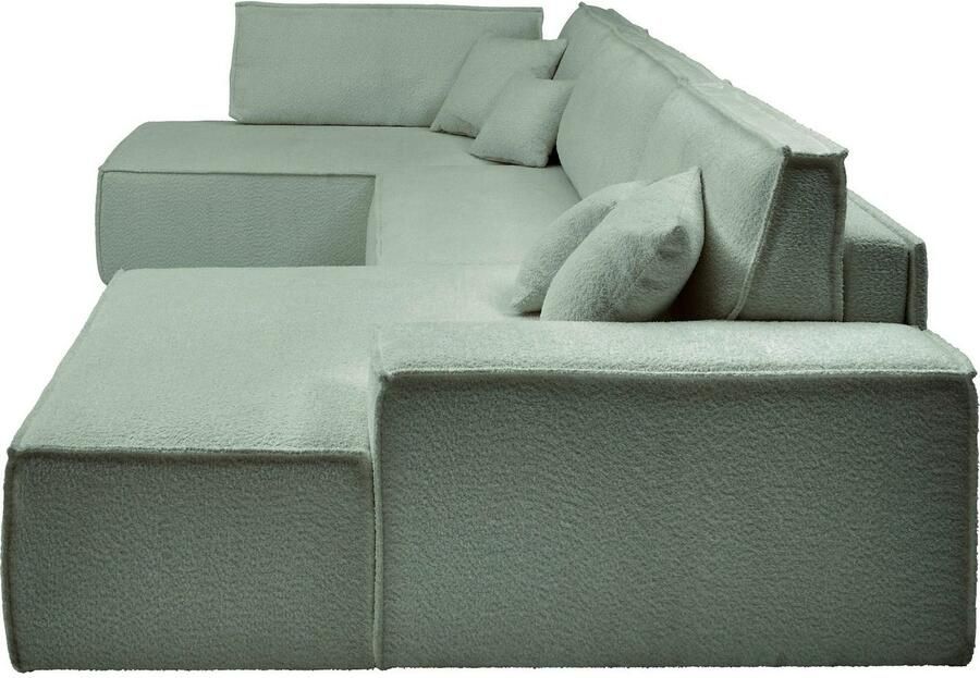 OTTO Zithoek FINNLEY U-Vorm XXL 329 cm Slaapbank Slaapfunctie m. Bedlade beschikbaar in de stofkwaliteiten bouclé structuur fijn en mega cord - Foto 5
