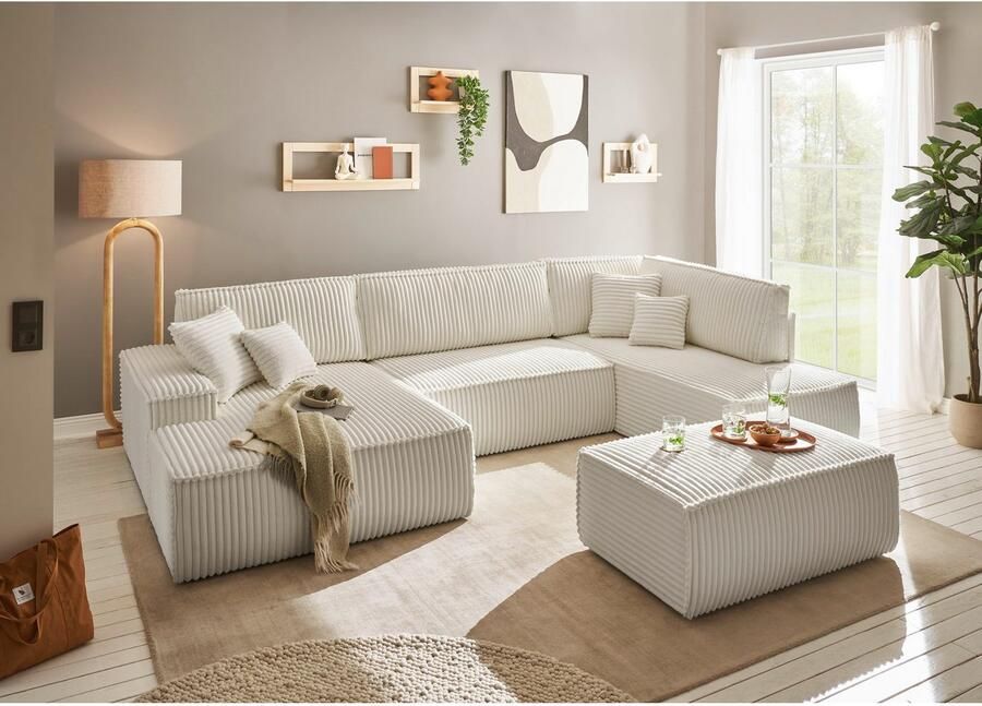 Andas Zithoek FINNLEY U-model XXL 329 cm bedbank slaapfunctie m. bedkist - Foto 3