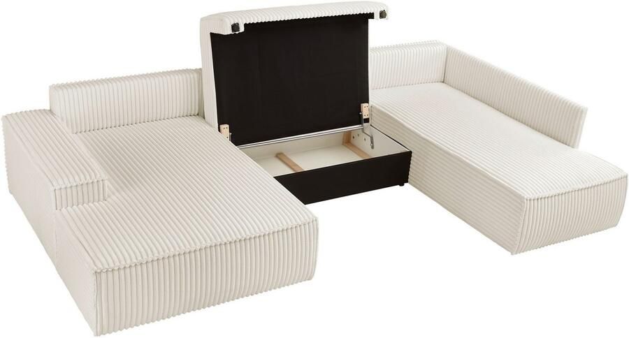 Andas Zithoek FINNLEY U-model XXL 329 cm bedbank slaapfunctie m. bedkist - Foto 8