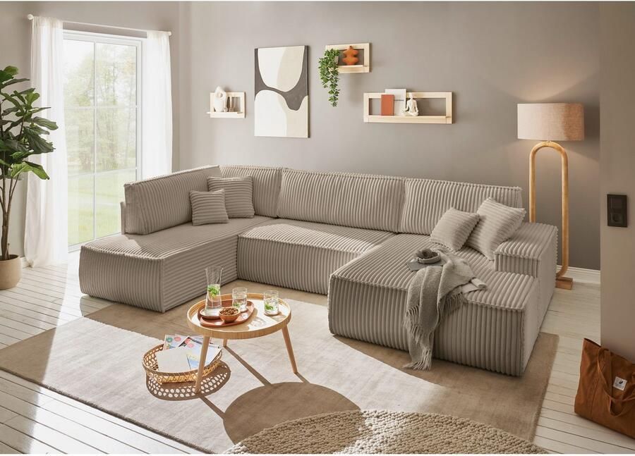 Andas Zithoek FINNLEY U-model XXL 329 cm bedbank slaapfunctie m. bedkist - Foto 3