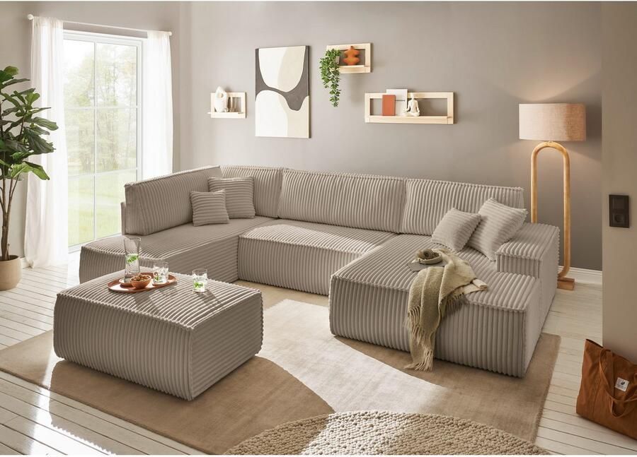 Andas Zithoek FINNLEY U-model XXL 329 cm bedbank slaapfunctie m. bedkist - Foto 4