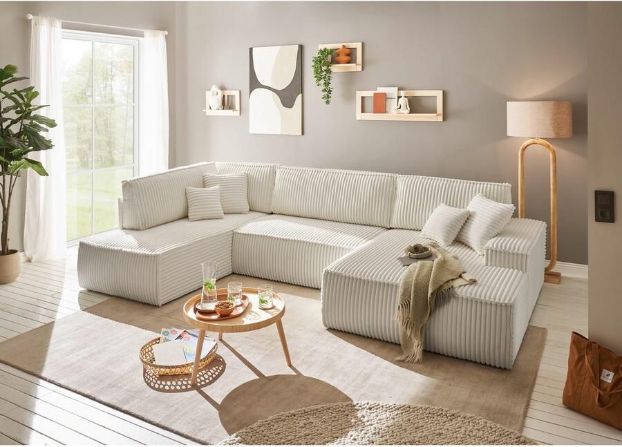 Andas Zithoek FINNLEY U-model XXL 329 cm bedbank slaapfunctie m. bedkist - Foto 3