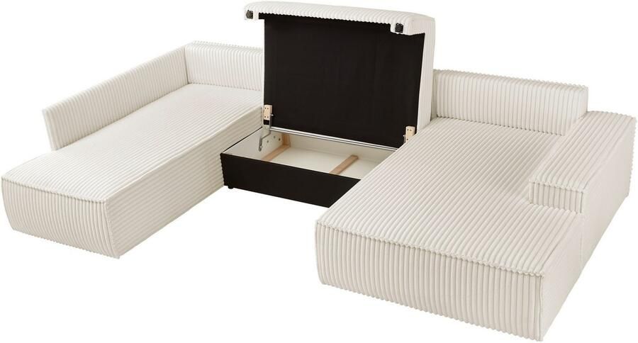 Andas Zithoek FINNLEY U-model XXL 329 cm bedbank slaapfunctie m. bedkist - Foto 8