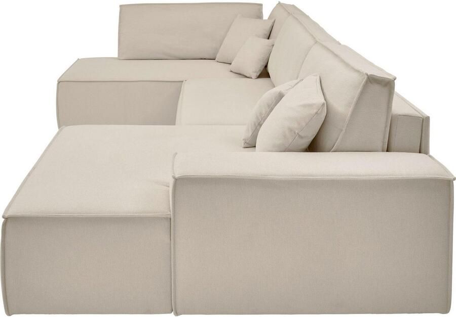 OTTO Zithoek FINNLEY U-Vorm XXL 329 cm Slaapbank Slaapfunctie m. Bedlade beschikbaar in de stofkwaliteiten bouclé structuur fijn en mega cord - Foto 3