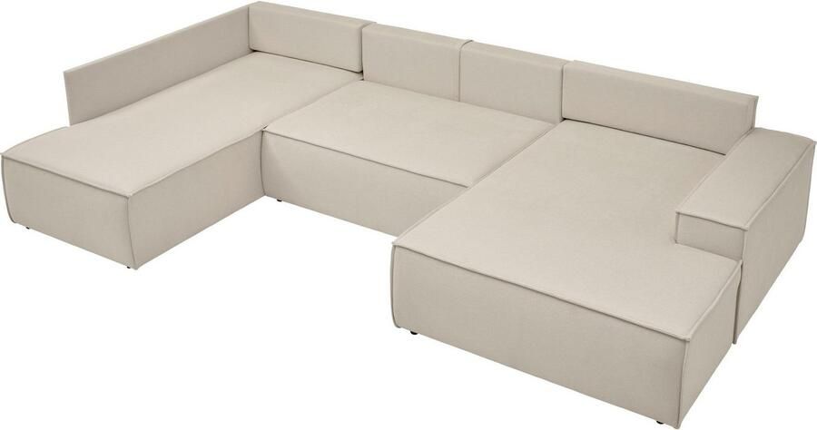 OTTO Zithoek FINNLEY U-Vorm XXL 329 cm Slaapbank Slaapfunctie m. Bedlade beschikbaar in de stofkwaliteiten bouclé structuur fijn en mega cord - Foto 9