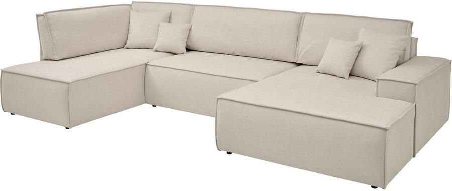 OTTO Zithoek FINNLEY U-Vorm XXL 329 cm Slaapbank Slaapfunctie m. Bedlade beschikbaar in de stofkwaliteiten bouclé structuur fijn en mega cord - Foto 11