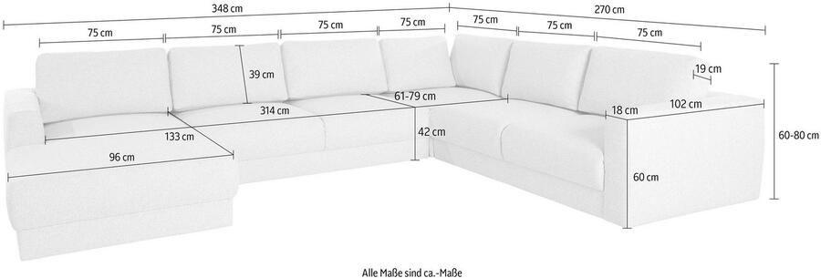 Andas Zithoek Hobro U-vorm in 3 stofkwaliteiten in vele kleuren design by morten georgsen - Foto 2