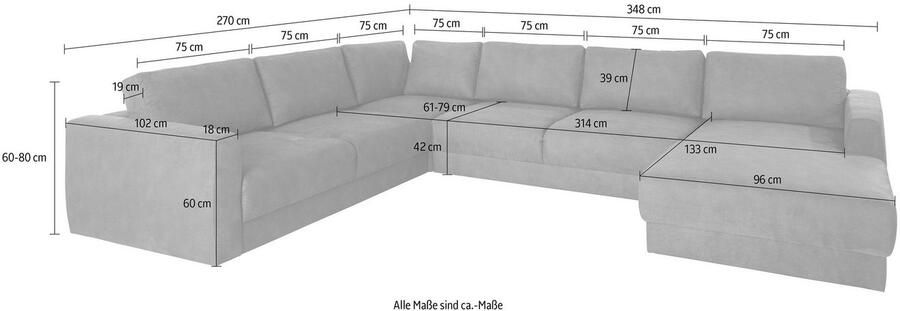 Andas Zithoek Hobro U-vorm in 3 stofkwaliteiten in vele kleuren design by morten georgsen - Foto 2