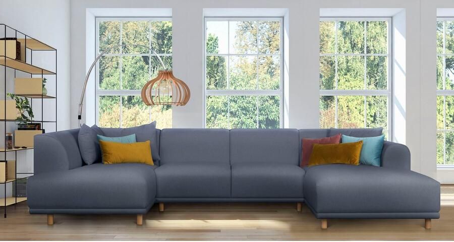 OTTO Zithoek Maroon U-vorm in een scandinavisch design met losse kussens - Foto 3