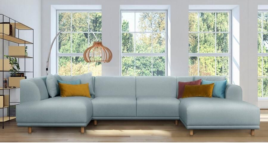 OTTO Zithoek Maroon U-vorm in een scandinavisch design met losse kussens - Foto 3