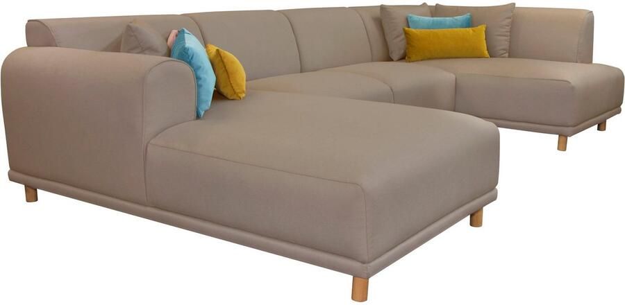 OTTO Zithoek Maroon U-vorm in een scandinavisch design met losse kussens - Foto 4