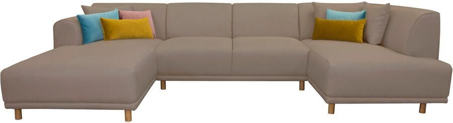 OTTO Zithoek Maroon U-vorm in een scandinavisch design met losse kussens - Foto 5