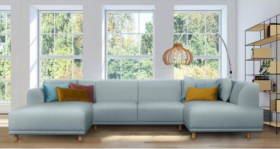 OTTO Zithoek Maroon U-vorm in een scandinavisch design met losse kussens - Foto 3
