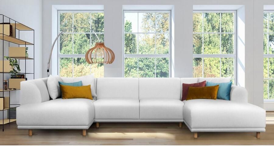 OTTO Zithoek Maroon U-vorm in een scandinavisch design met losse kussens - Foto 3