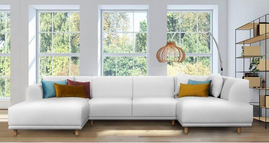 OTTO Zithoek Maroon U-vorm in een scandinavisch design met losse kussens - Foto 3