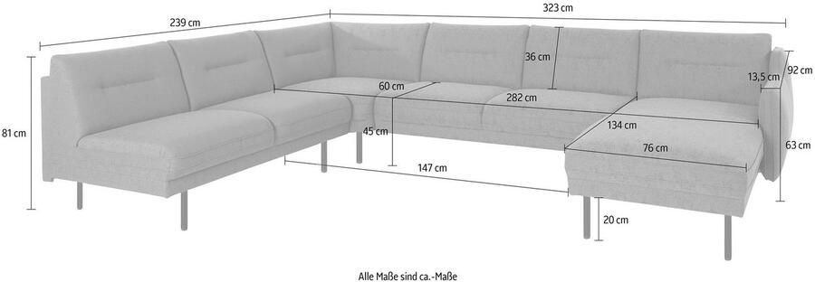 Andas Zithoek Nordfyn U-vorm chic design in 3 stofkwaliteiten design by morten georgsen - Foto 2
